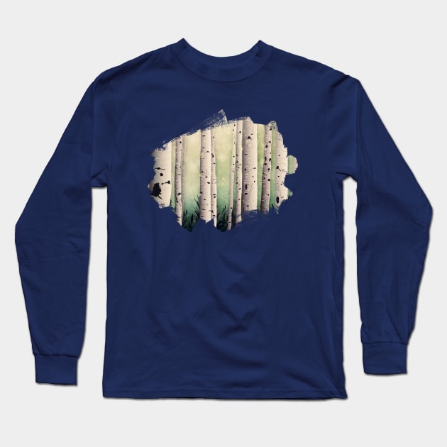 Birch wood at midsummer Long Sleeve T-Shirt by Sybille